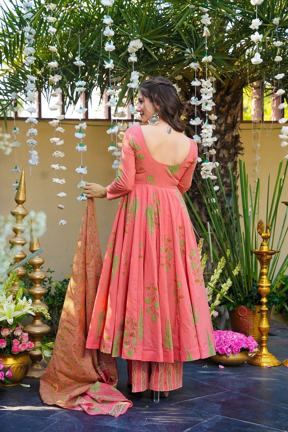 Pure Muslin Digital Print Anarkali Kurti Pant Dupatta Set