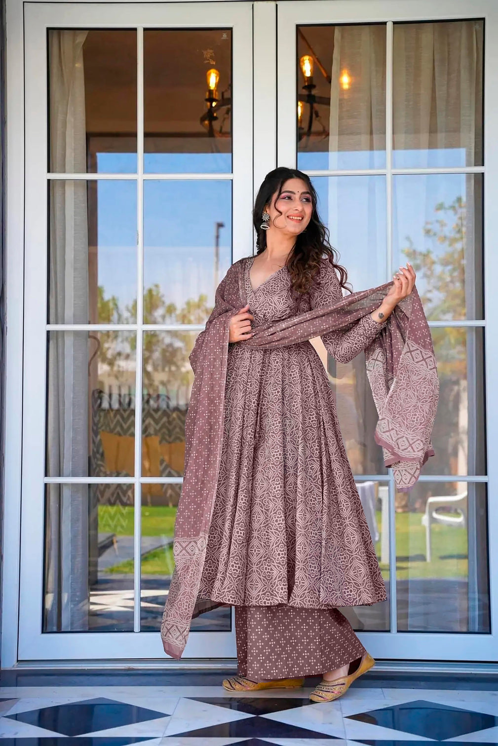 Pure Muslin Digital Print Kurti Pant Dupatta Set