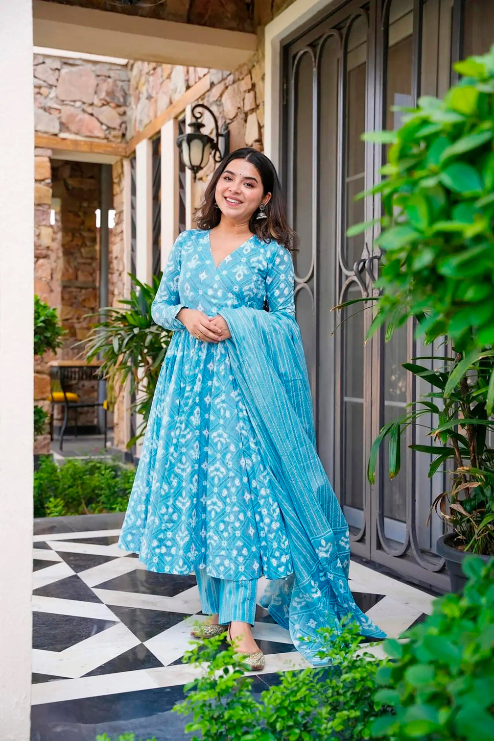 Pure Muslin Digital Print Kurti Pant Dupatta Set