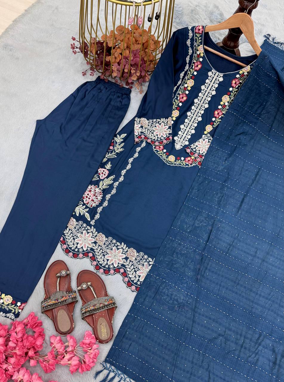 Pure Satin Rayon Kurta Pant Set