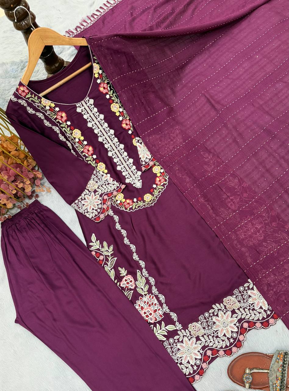 Pure Satin Rayon Kurta Pant Set