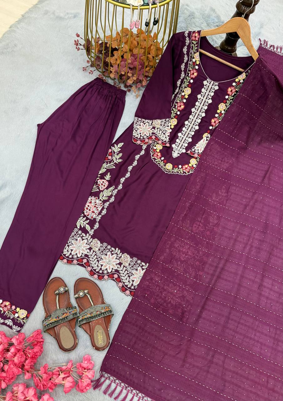 Pure Satin Rayon Kurta Pant Set