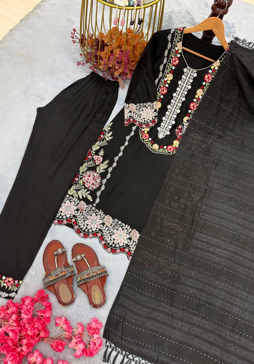 Pure Satin Rayon Kurta Pant Set