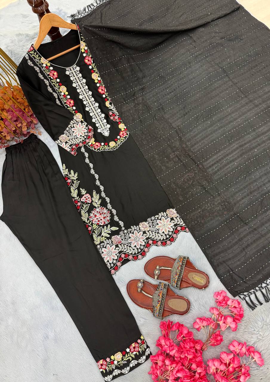 Pure Satin Rayon Kurta Pant Set