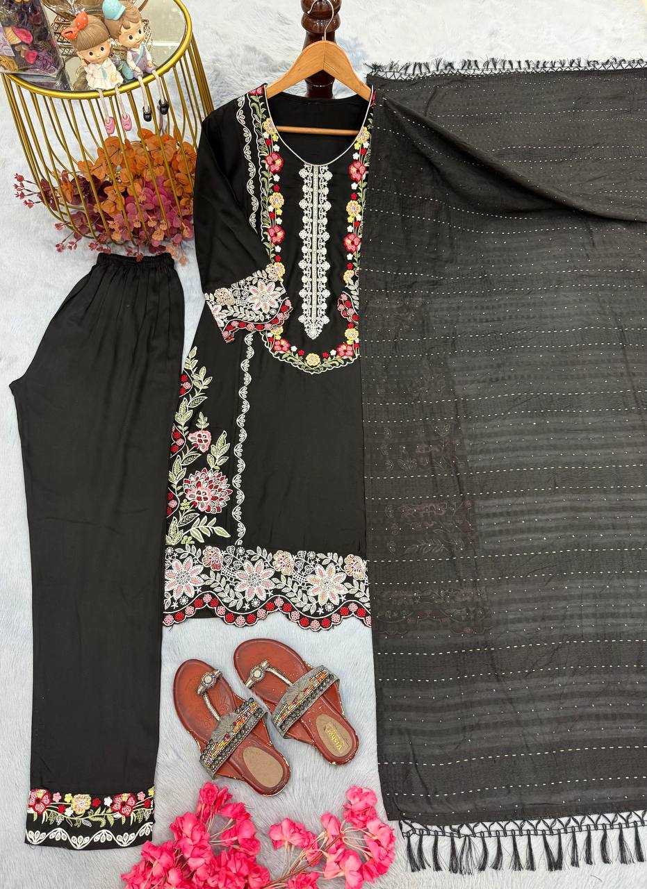 Pure Satin Rayon Kurta Pant Set