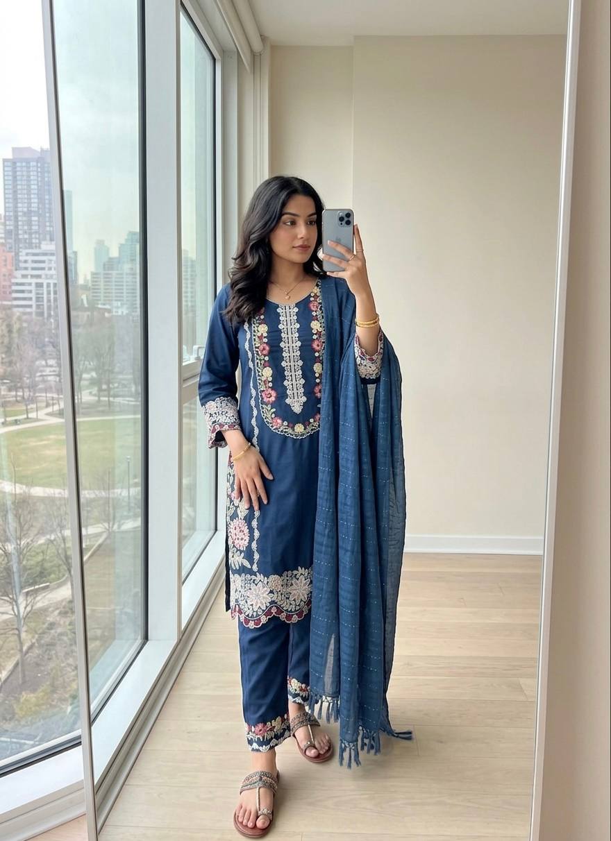 Pure Satin Rayon Kurta Pant Set