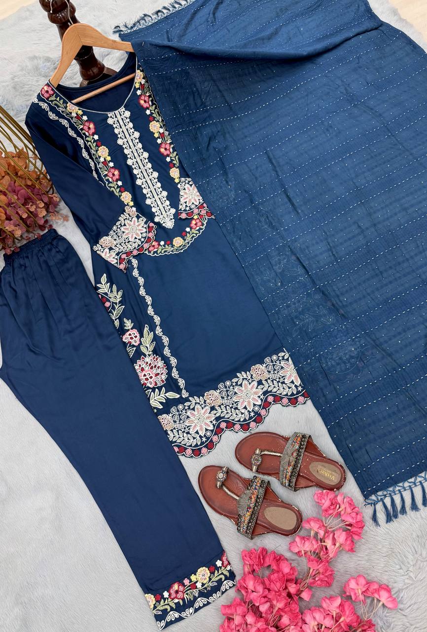 Pure Satin Rayon Kurta Pant Set