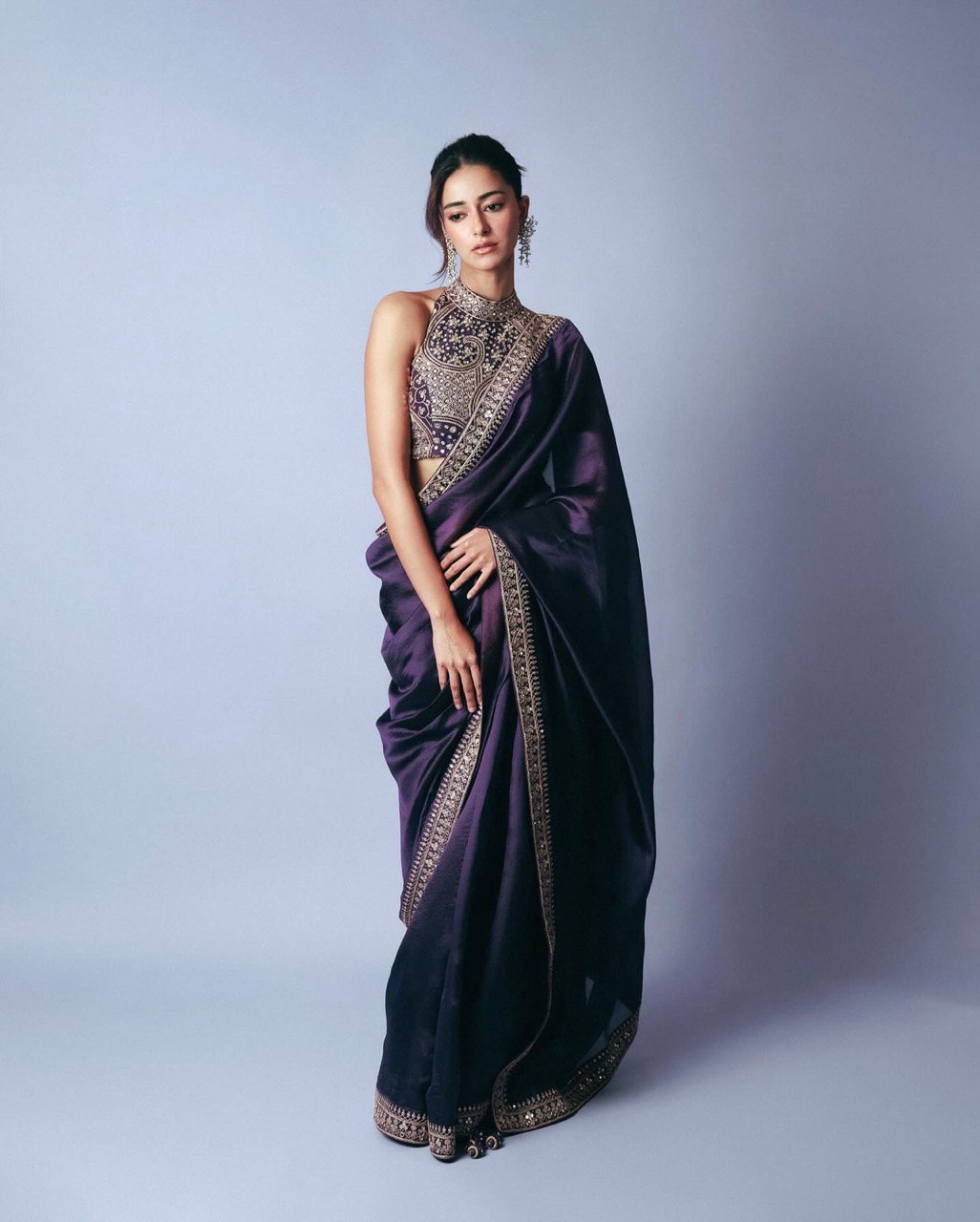 Purple Ananya Saree – A Glamorous Fusion of Elegance & Modern Trend