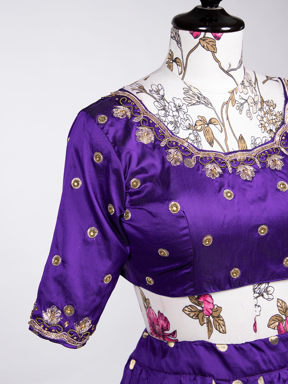 Purple Color Weaving Zari Work Jacquard Silk (Paithani) lehenga Choli