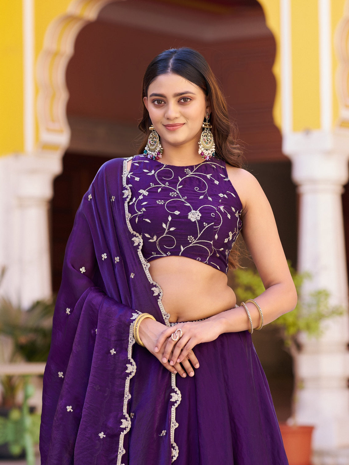 Wedding wear embroidery fendi chaniya choli