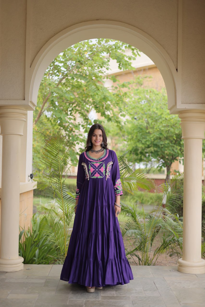 Purple Cotton Mirror & Real Codi Work Gown