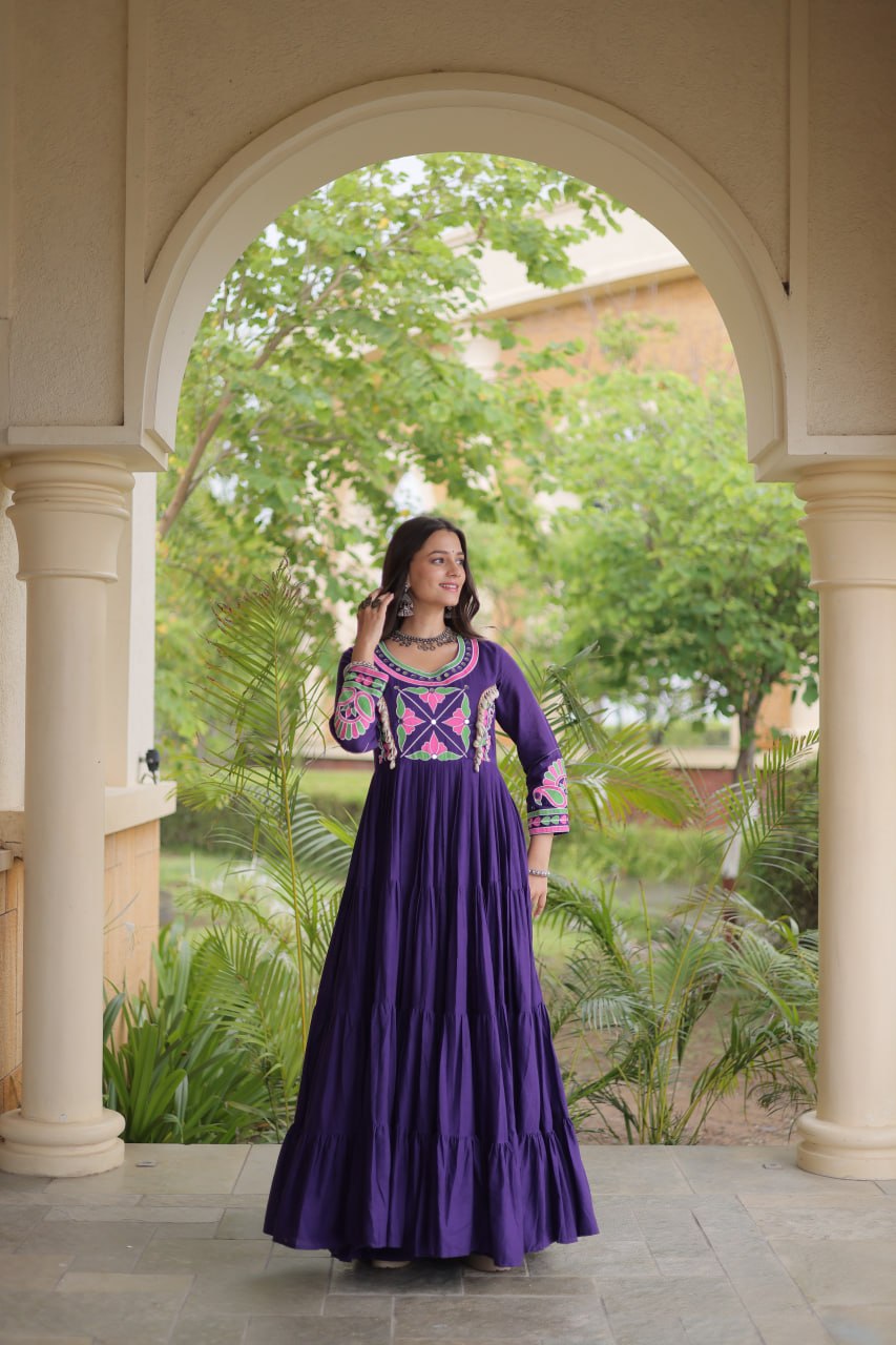 Purple Cotton Mirror & Real Codi Work Gown