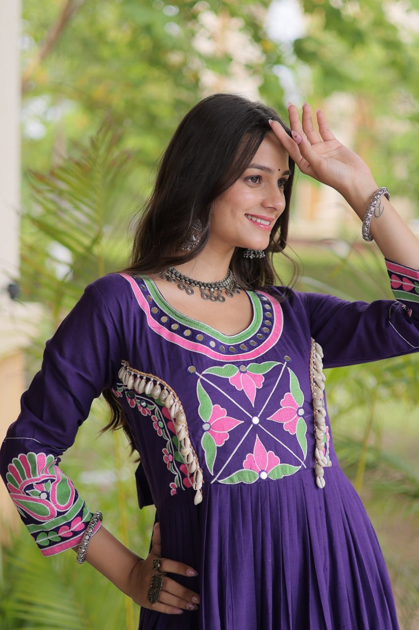 Purple Cotton Mirror & Real Codi Work Gown