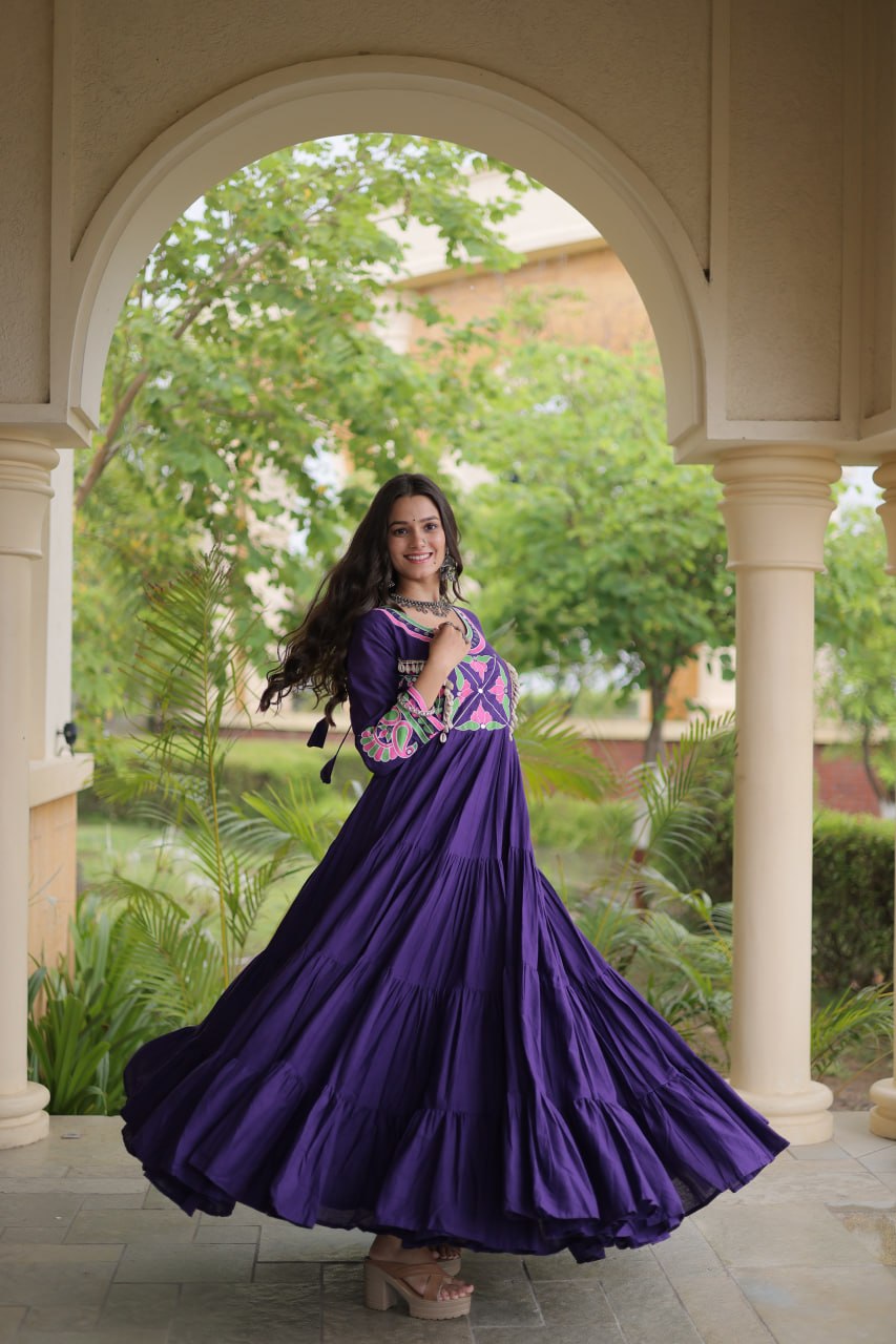 Purple Cotton Mirror & Real Codi Work Gown