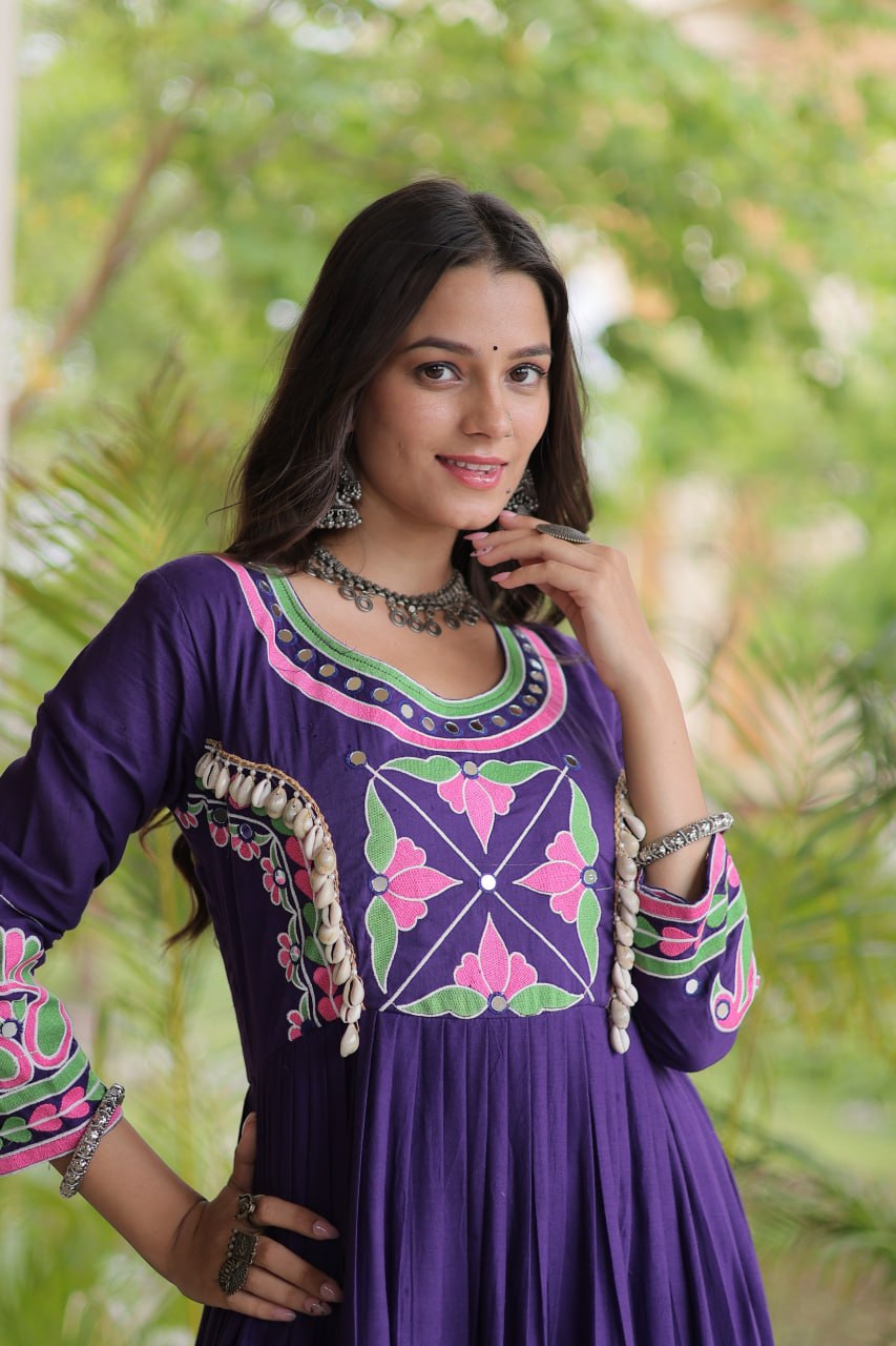 Purple Cotton Mirror & Real Codi Work Gown