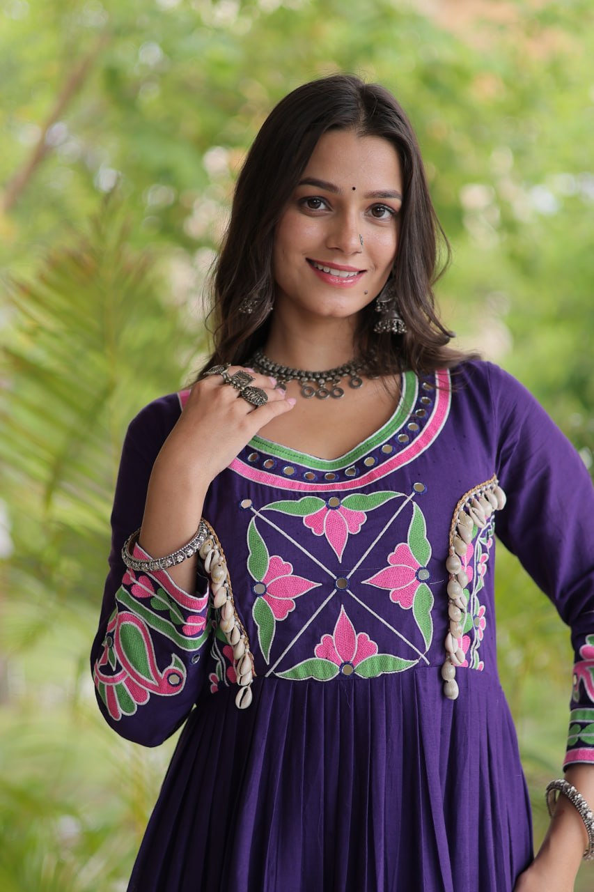 Purple Cotton Mirror & Real Codi Work Gown
