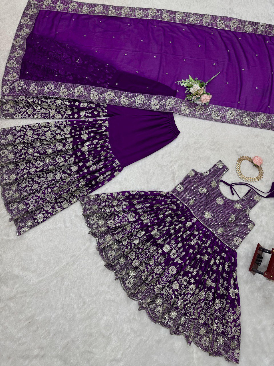 Purple Eid Special Elegant Sharara Set