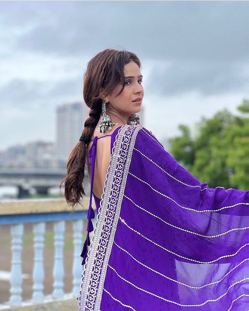 Purple Elegant Embroidered Anarkali Suit