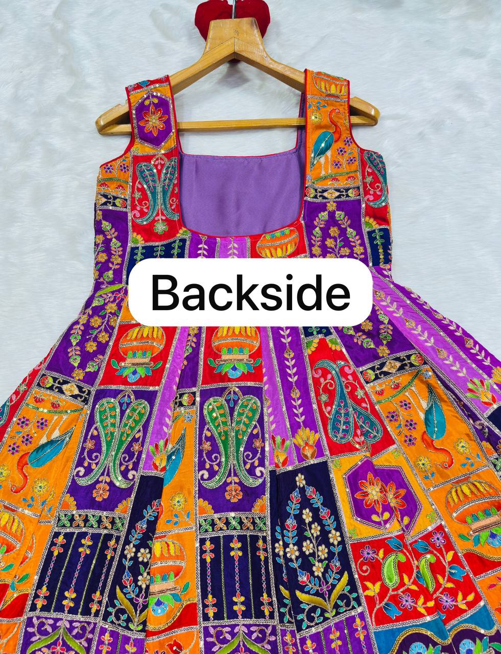 Purple Elegant Pure Embroidered Gown Set
