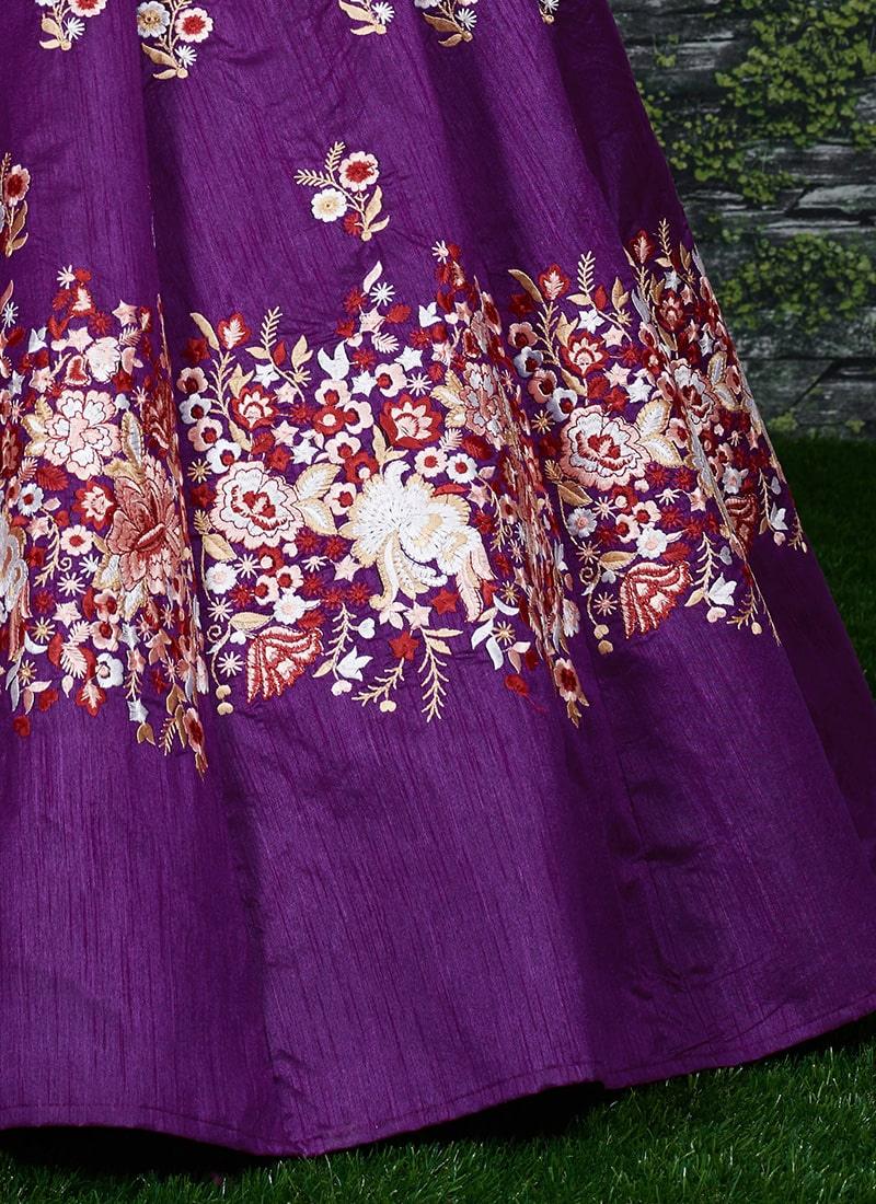 Purple Lehenga Paired With Blush Pink Blouse With Dupatta Set