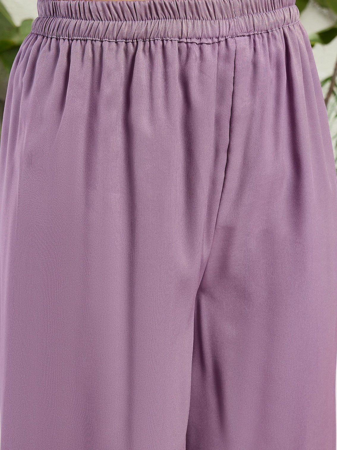 Purple Organza Embroidered Palazzo Set