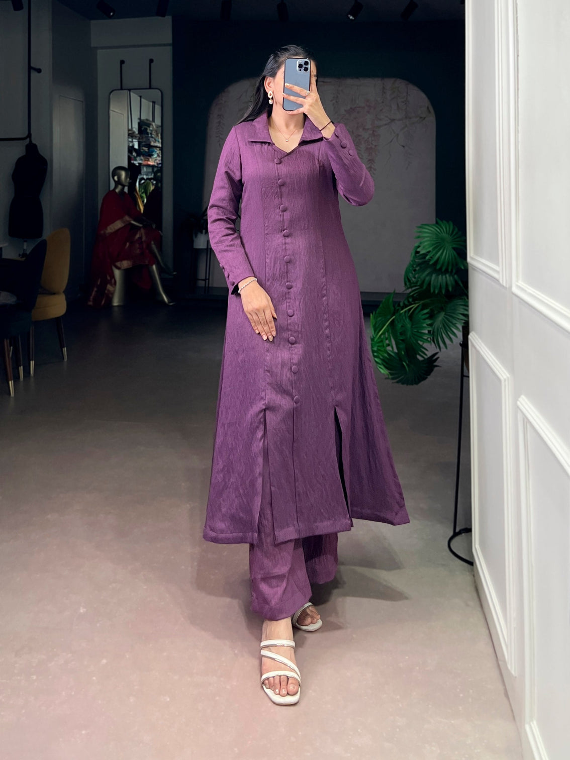 Purple Plain Top & Bottom Set