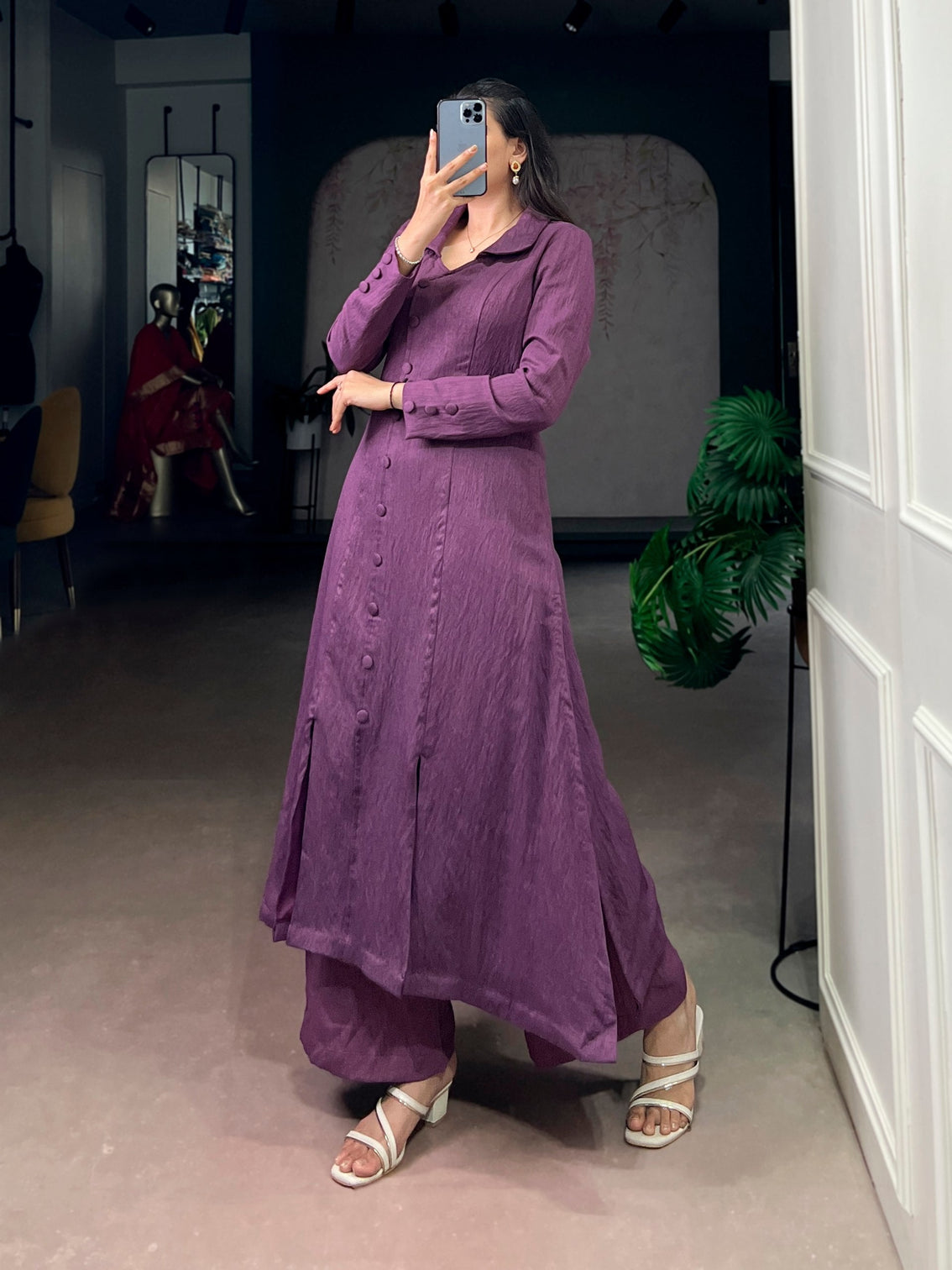 Purple Plain Top & Bottom Set