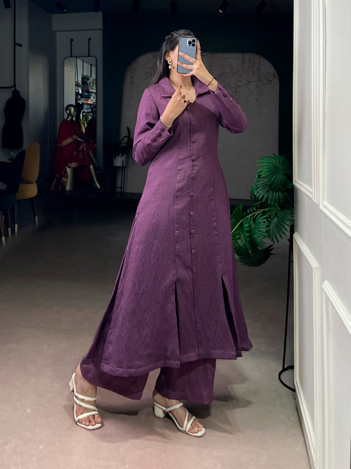 Purple Plain Top & Bottom Set