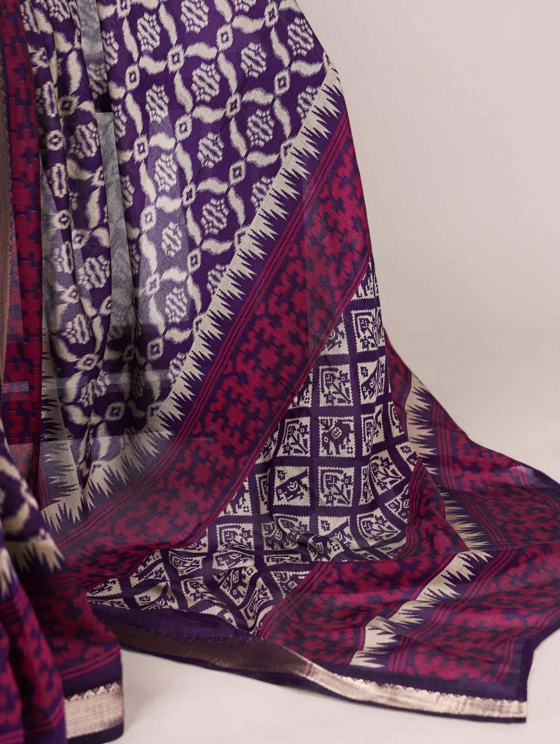 Purple Print Chanderi Saree