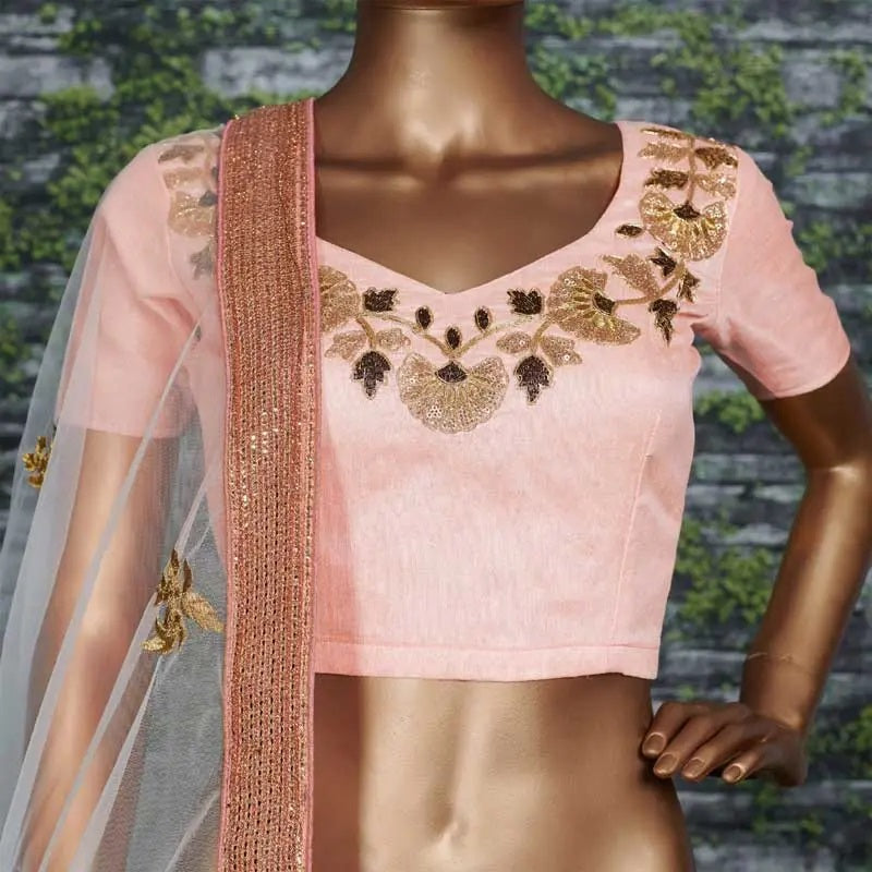 Purple raw silk indian lehenga choli for wedding