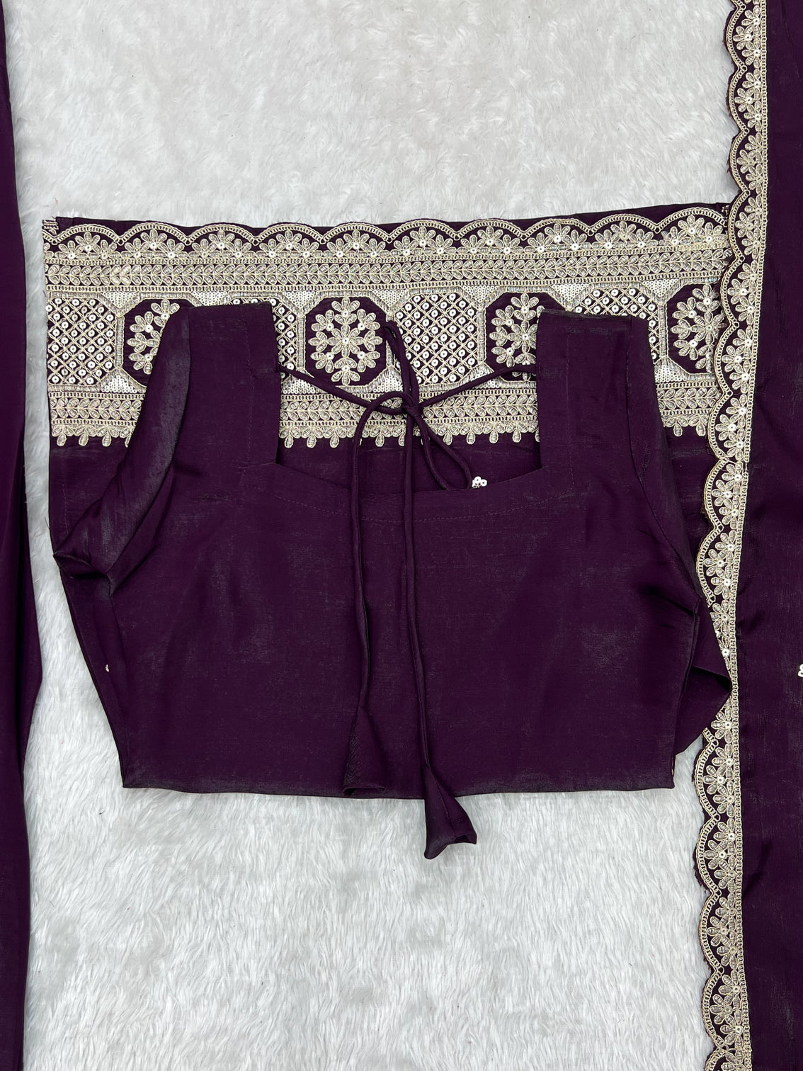 Purple Roman Silk Farshi Shalwar Set
