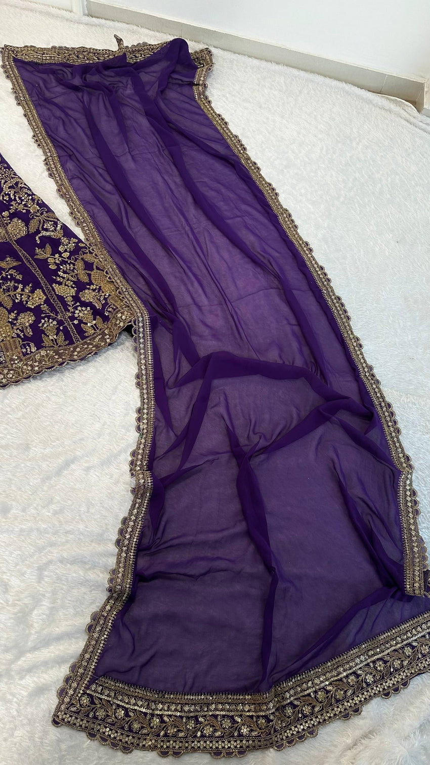 Purple Royal Luxe Sequin & Zari Lehenga Choli