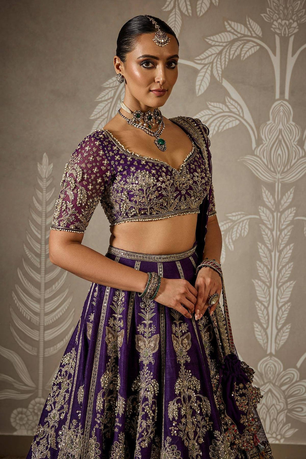 Purple Royal Luxe Sequin & Zari Lehenga Choli