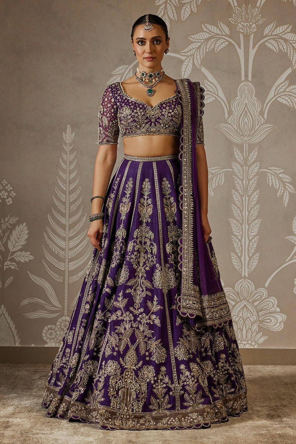 Purple Royal Luxe Sequin & Zari Lehenga Choli