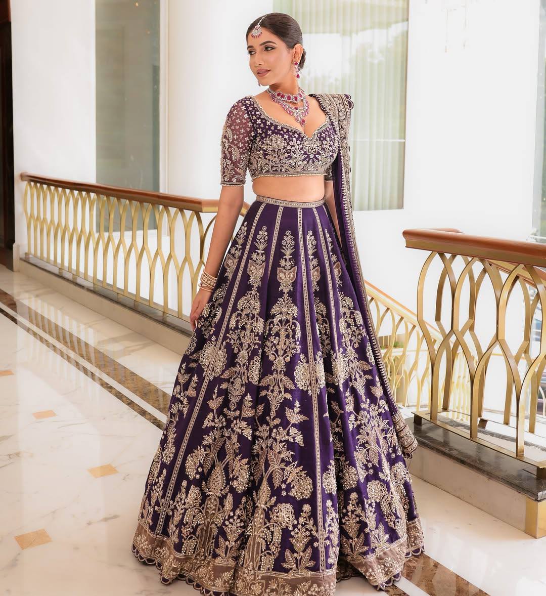 Purple Royal Luxe Sequin & Zari Lehenga Choli