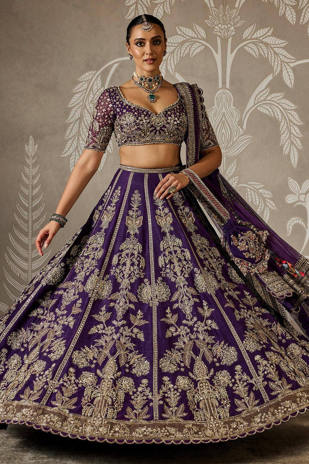 Purple Royal Luxe Sequin & Zari Lehenga Choli