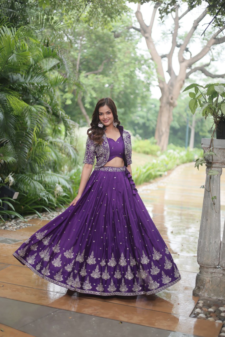 Premium Readymade Lehenga Choli Collection - Stunning Purple Co-Ord Set