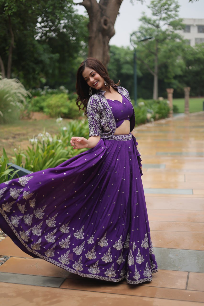 Premium Readymade Lehenga Choli Collection - Stunning Purple Co-Ord Set