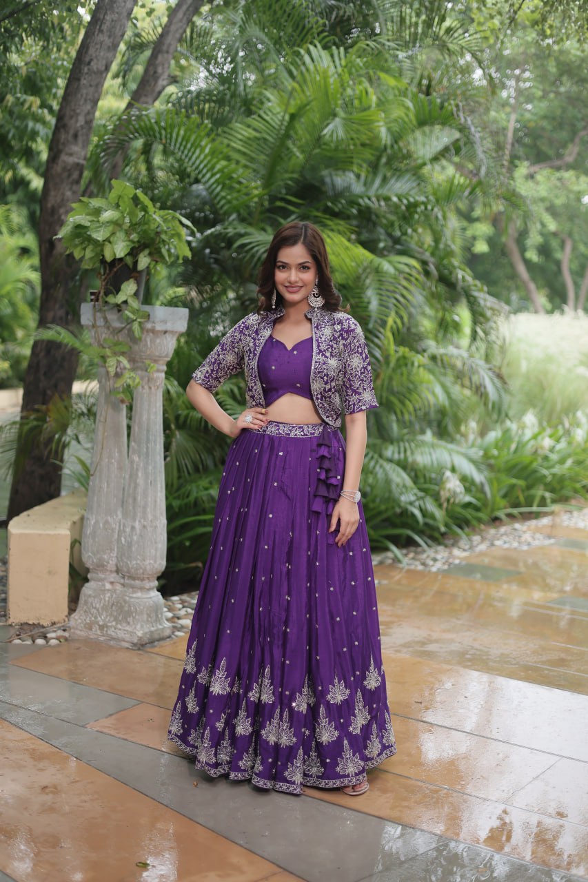Premium Readymade Lehenga Choli Collection - Stunning Purple Co-Ord Set