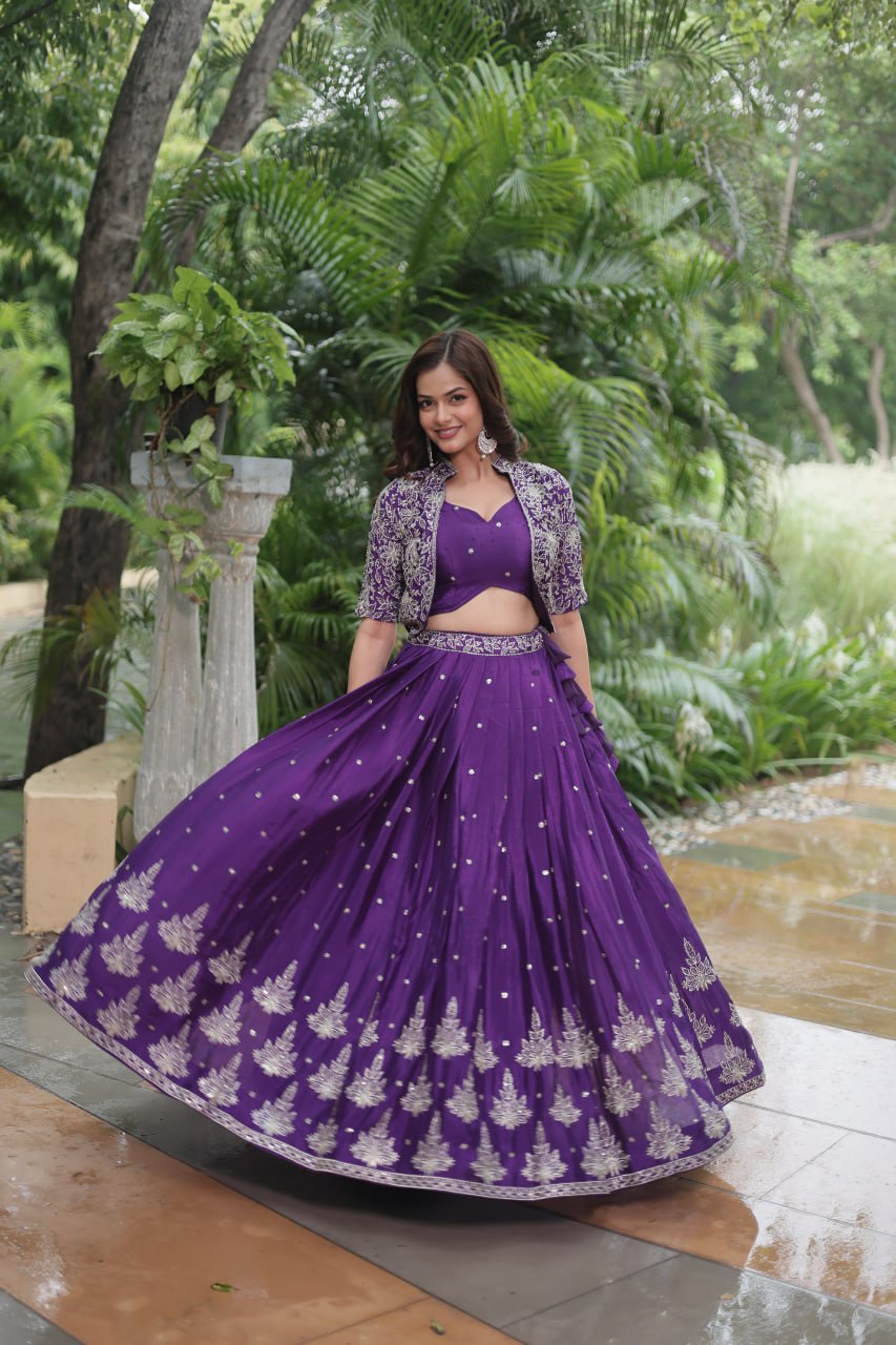 Premium Readymade Lehenga Choli Collection - Stunning Purple Co-Ord Set