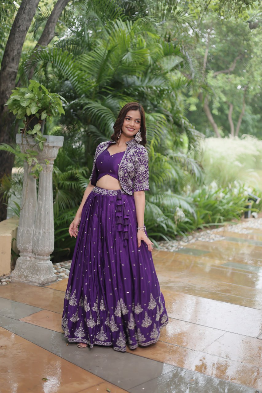 Premium Readymade Lehenga Choli Collection - Stunning Purple Co-Ord Set