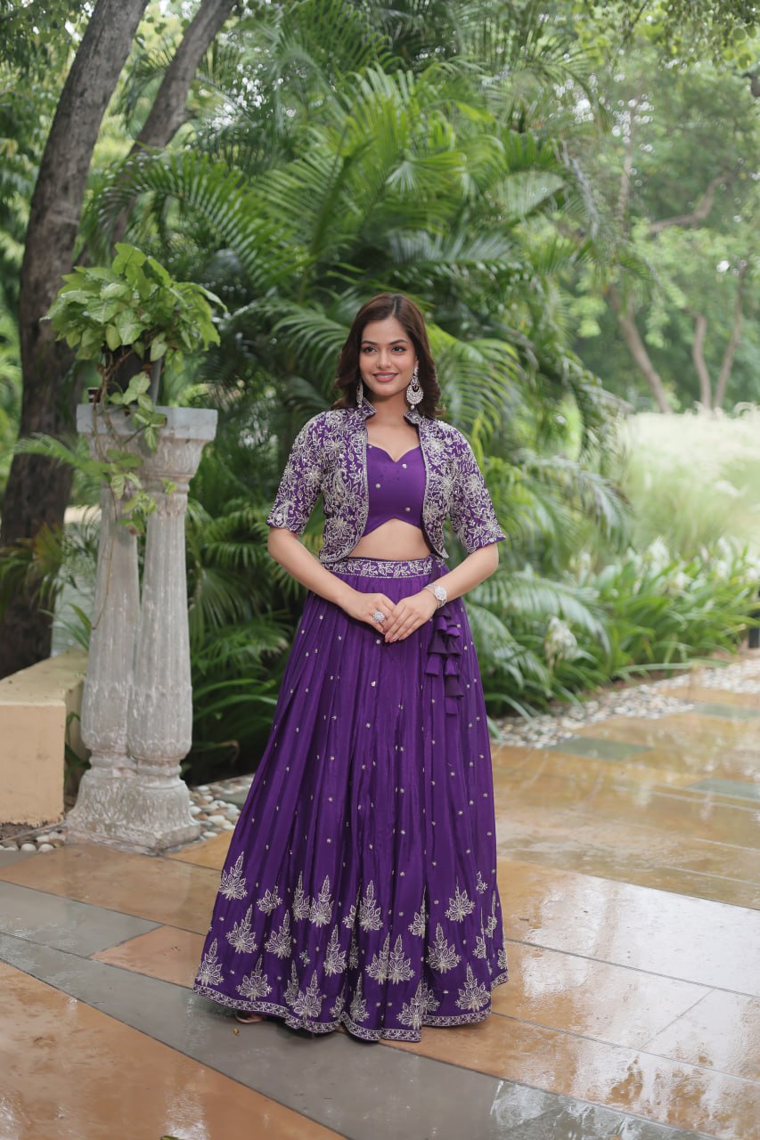Premium Readymade Lehenga Choli Collection - Stunning Purple Co-Ord Set
