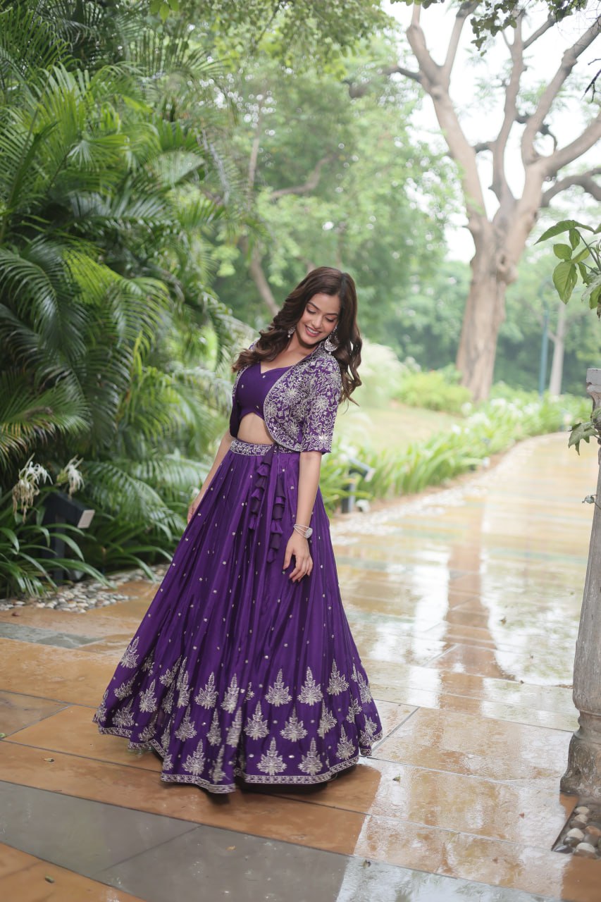 Premium Readymade Lehenga Choli Collection - Stunning Purple Co-Ord Set