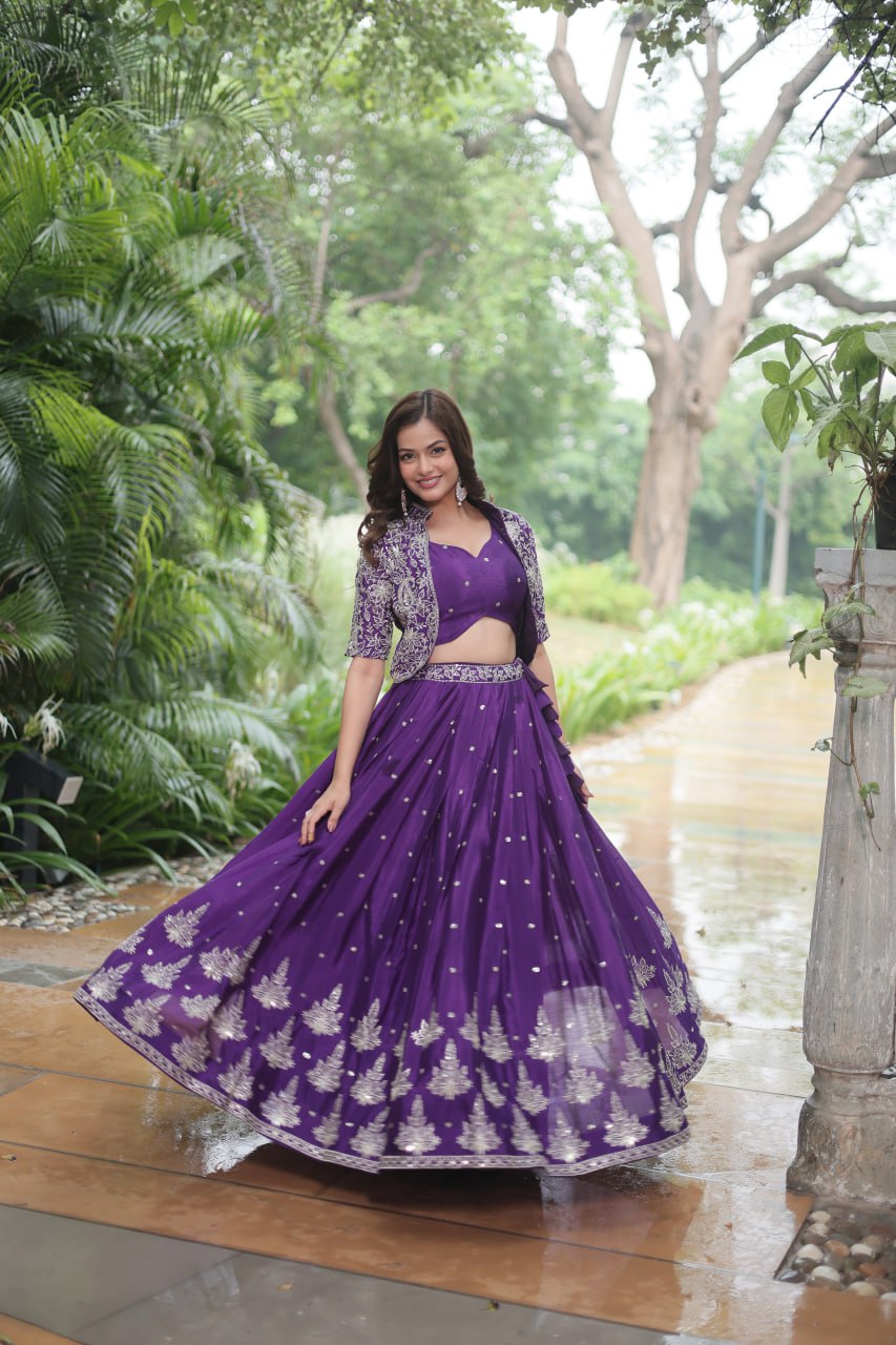 Premium Readymade Lehenga Choli Collection - Stunning Purple Co-Ord Set