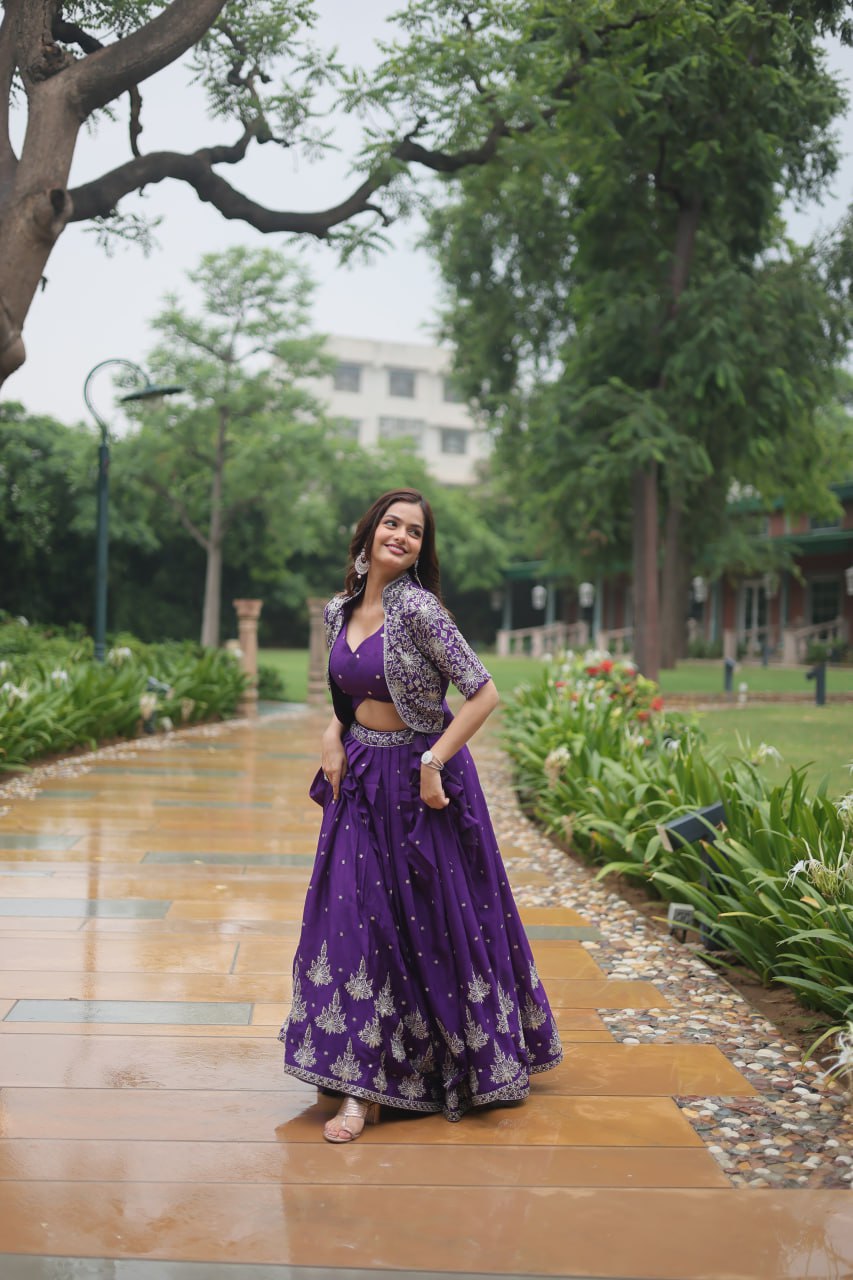 Premium Readymade Lehenga Choli Collection - Stunning Purple Co-Ord Set