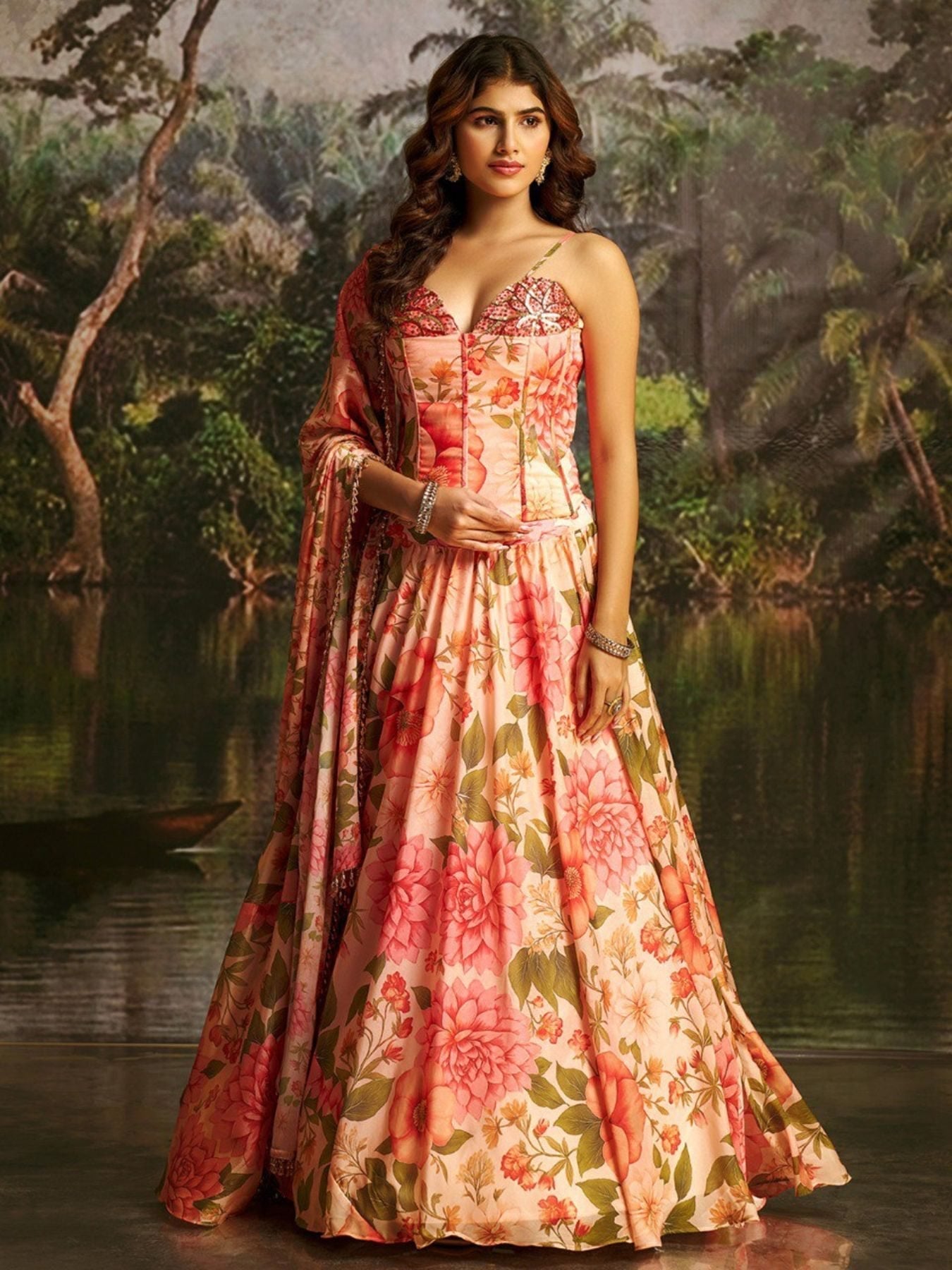 Handwork Corset Lehenga Set
