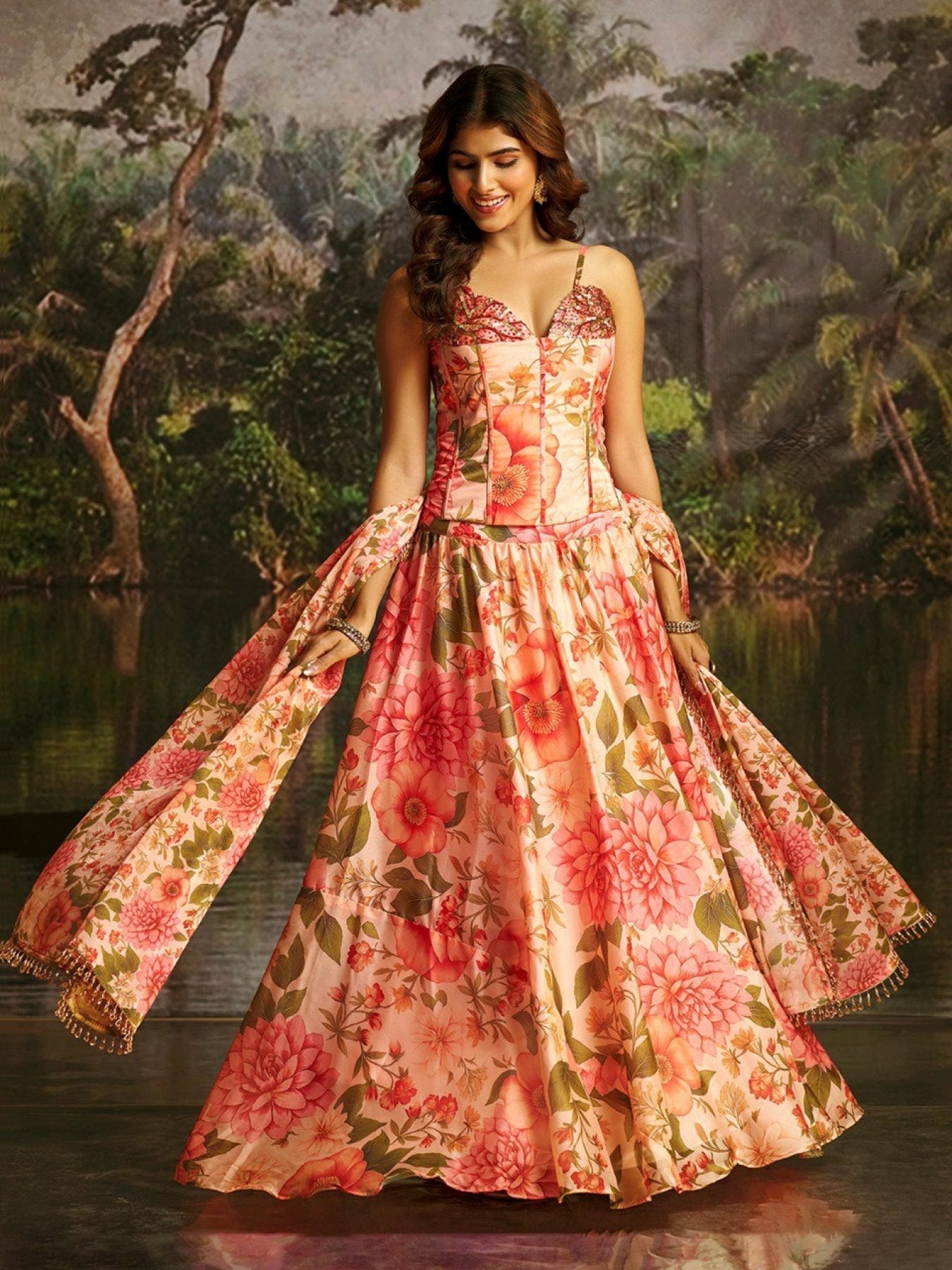 Handwork Corset Lehenga Set