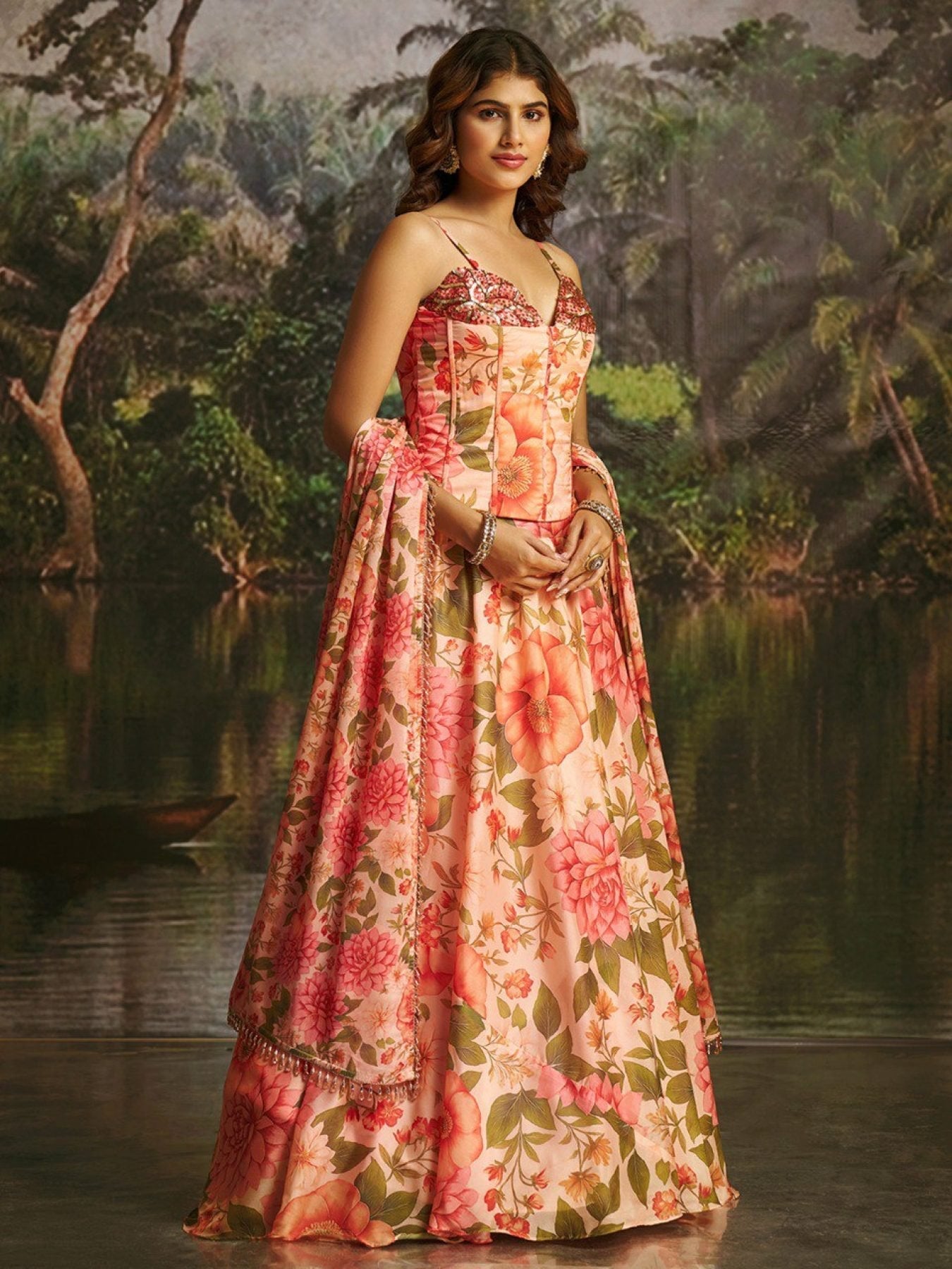 Handwork Corset Lehenga Set