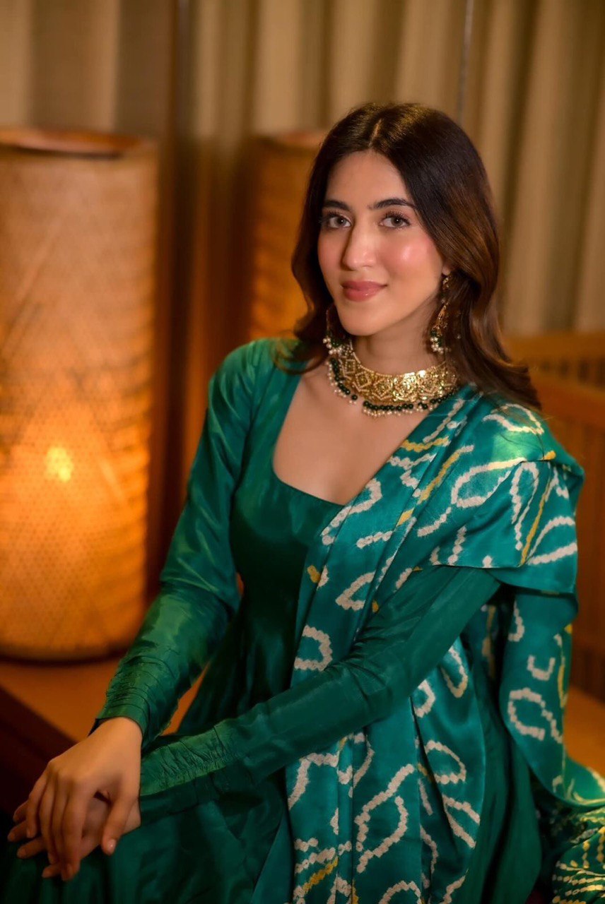Rama Color Anarkali Set - Flame of Elegance