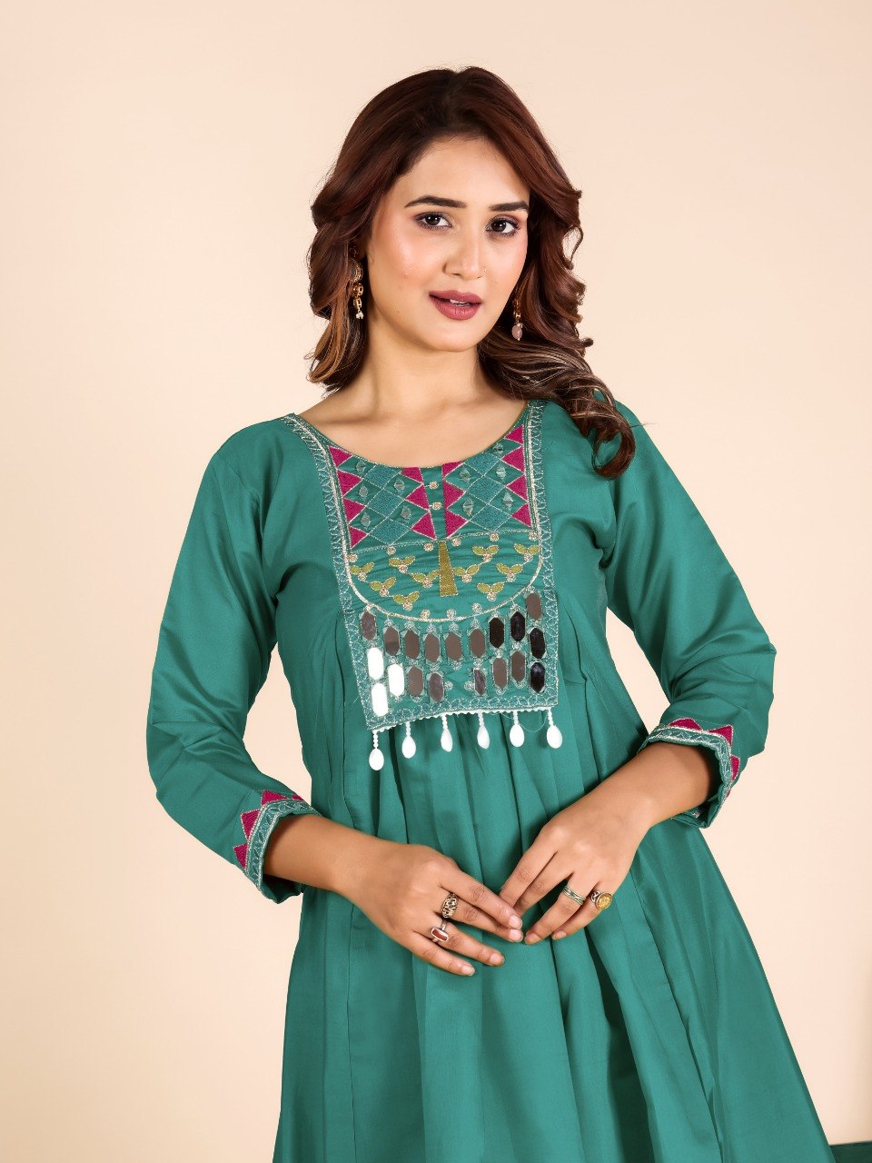 Rama Mirror Work Kurta Pant Set